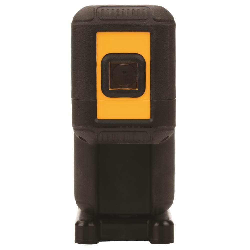A front-facing studio photograph of the DeWalt DW08302CG laser level, clearly showing the front laser aperture used for projecting a horizontal point.