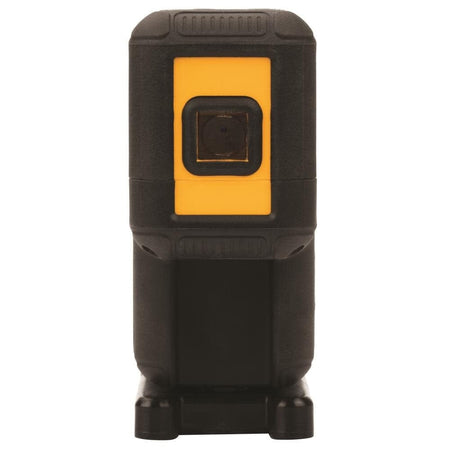 A front-facing studio photograph of the DeWalt DW08302CG laser level, clearly showing the front laser aperture used for projecting a horizontal point.