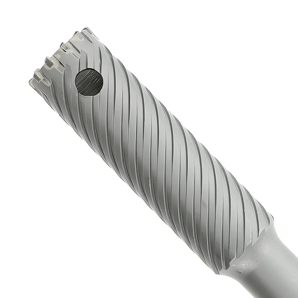 Close-up detail of the heavy-duty carbide tipped cutting head of the Diablo 1-1/2 inch rebar cutter showcasing the precision brazed teeth for industrial steel cutting.