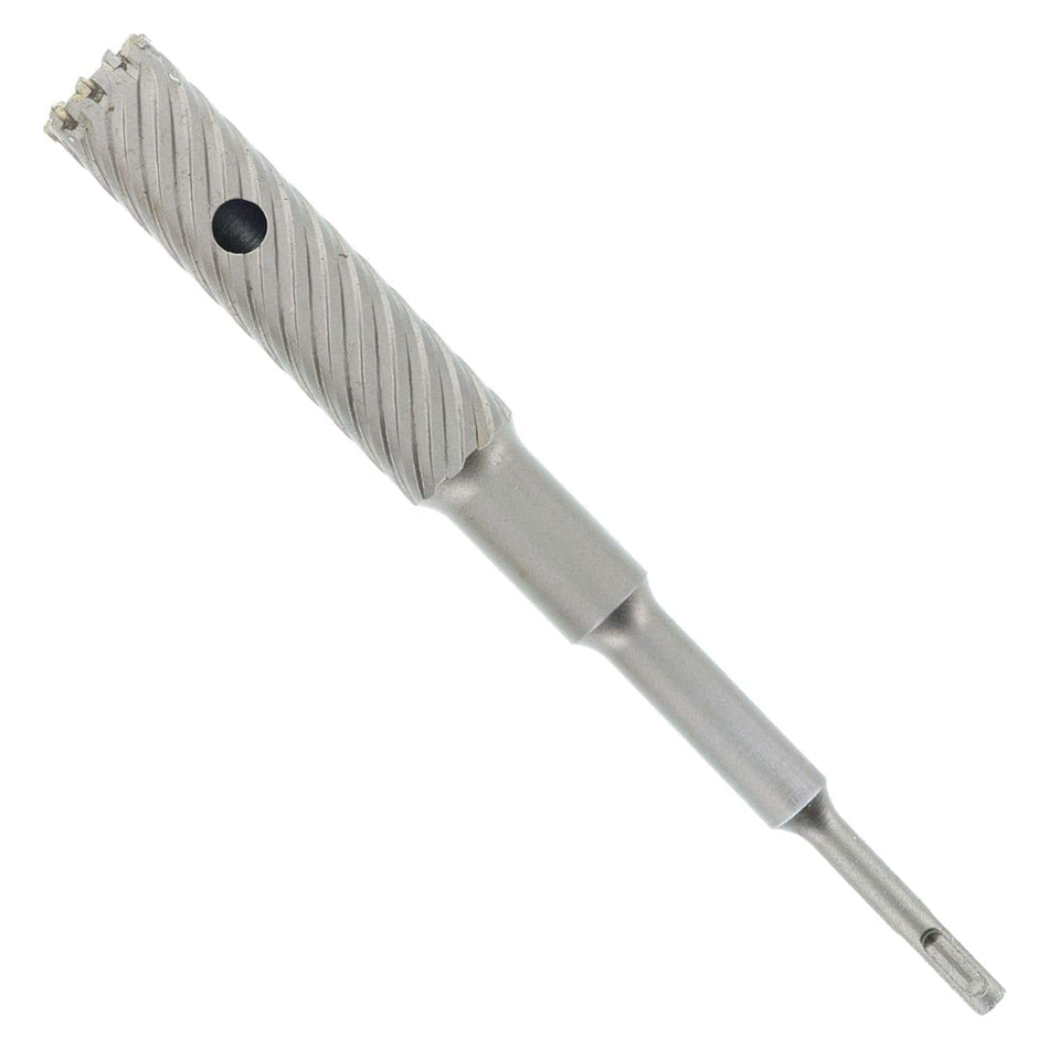 Individual Diablo 1-1/4 inch SDS-Plus rebar cutter featuring industrial-grade carbide tips and a specialized flute design for drilling through steel-reinforced concrete.