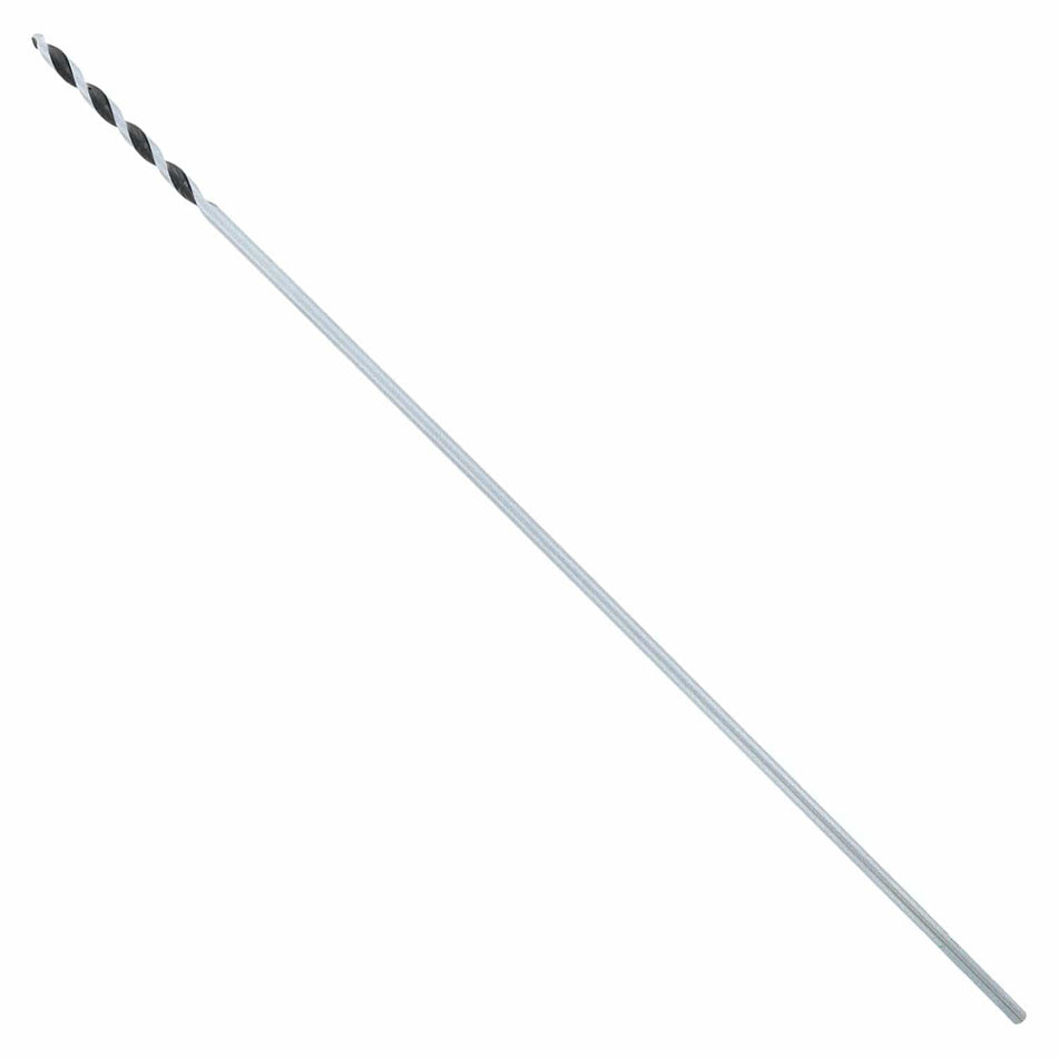 Individual Diablo 1/4-inch diameter by 18-inch long reach installer drill bit for wood featuring black oxide coated flutes and a small wire pulling hole.