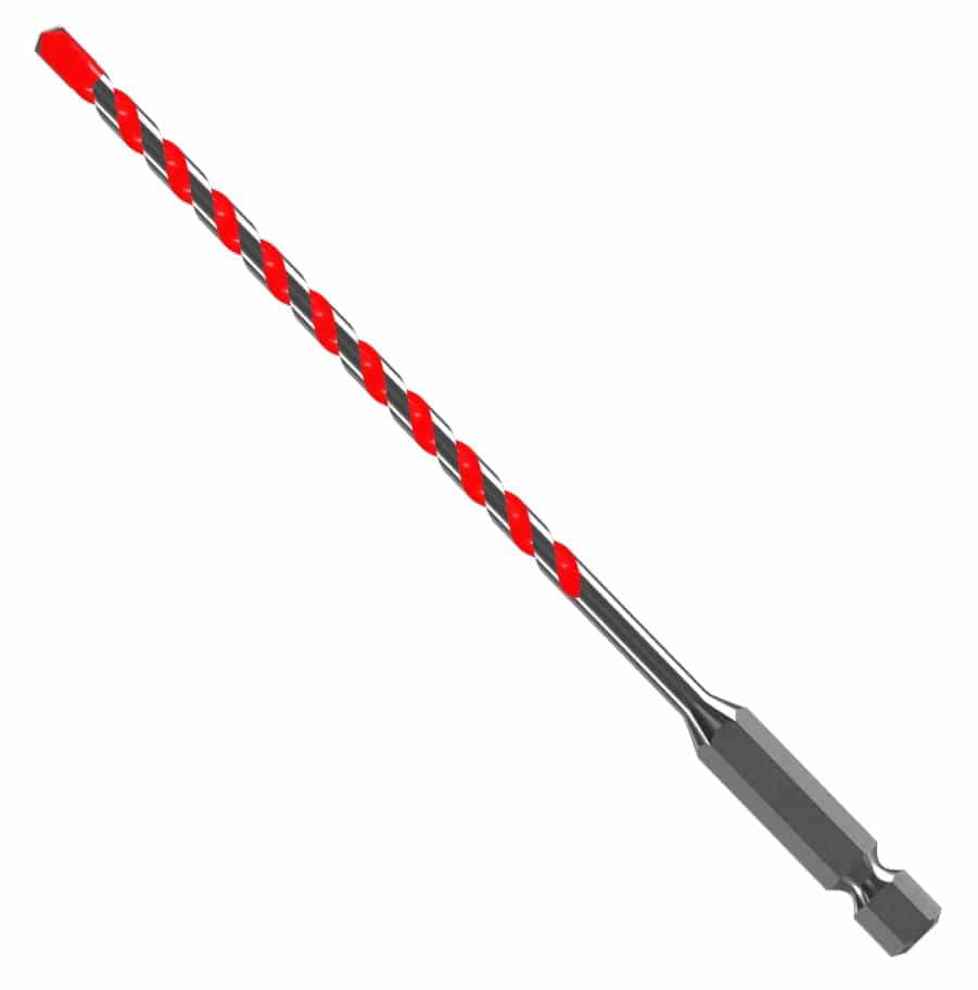 Individual Diablo 3/16 inch SPEEDemon Red Granite carbide-tipped hammer drill bit for concrete and masonry featuring an ultra-slim profile and red-accented U-flute design.