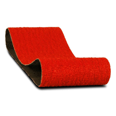 A retail 5-pack of Diablo DCB321050S05G 3 inch by 21 inch zirconium sanding belts with coarse 50 grit, designed for fast material removal on belt sanders.