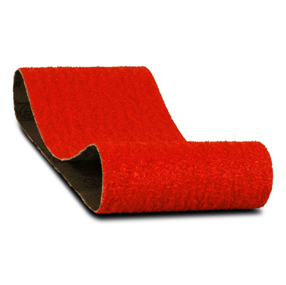A retail 5-pack of Diablo DCB321050S05G 3 inch by 21 inch zirconium sanding belts with coarse 50 grit, designed for fast material removal on belt sanders.