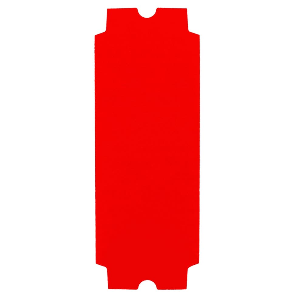 Individual Diablo 4-3/16 inch by 11-1/4 inch 100-grit medium drywall sanding sheet featuring a red ceramic grain blend and notched ends for secure attachment.