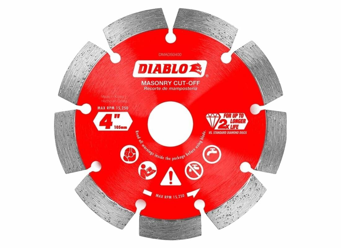DIablo masonry cut-off blade on a white background
