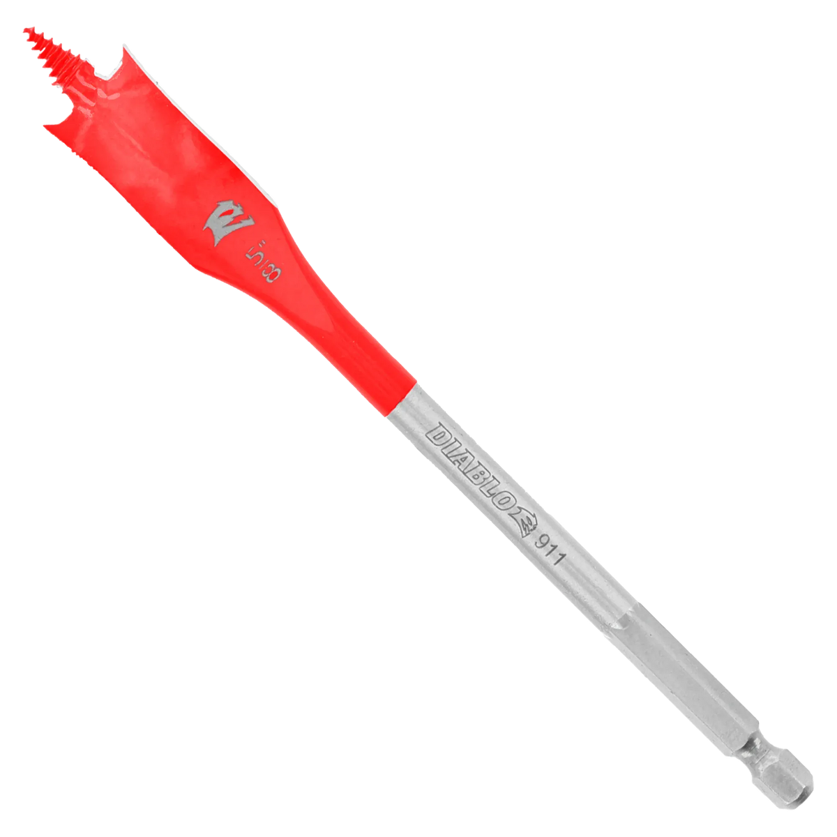 Individual Diablo 5/8-inch wood spade bit featuring a red SPEED-TIP self-feeding threaded tip and 1/4-inch Impact Strong hex shank for drill drivers.
