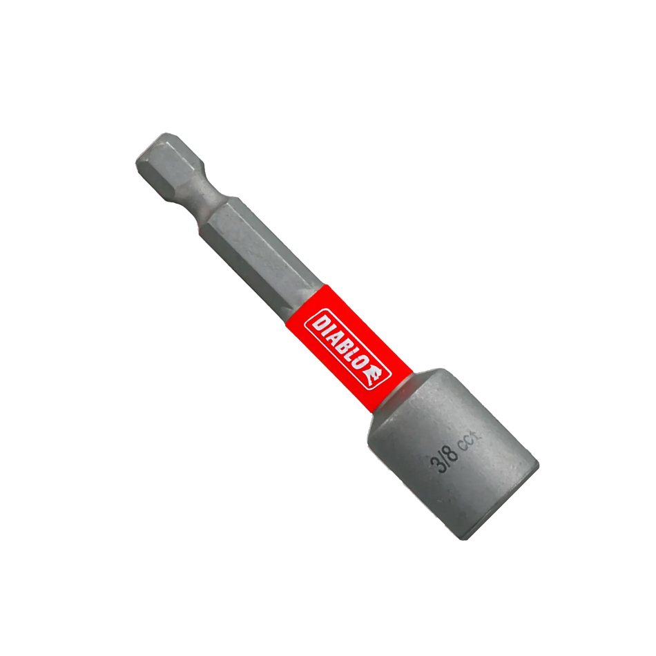 Diablo DNTSL38B 3/8 Inch Magnetic Nut Driver 2-9/16 Inch Length Impact Strong MaxTorque Zone 1/4 Inch Hex Shank Nutsetter for Self Tapping Screws