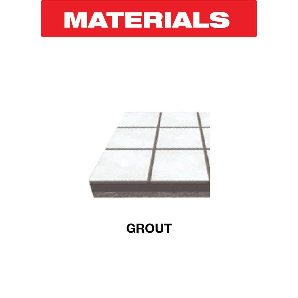 Application graphic illustrating that the Diablo DOU20CGSP universal fit carbide grit sanding plate is ideal for removing grout and preparing masonry surfaces.