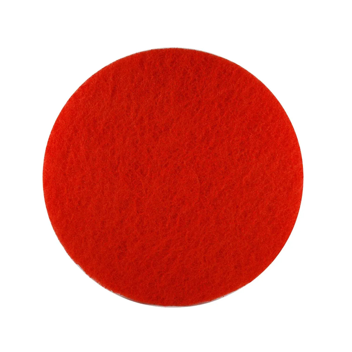 Diablo DCR170REDM01G 17-inch non-woven red buffer pad with open-web synthetic fibers for medium-grit floor scrubbing and cleaning.