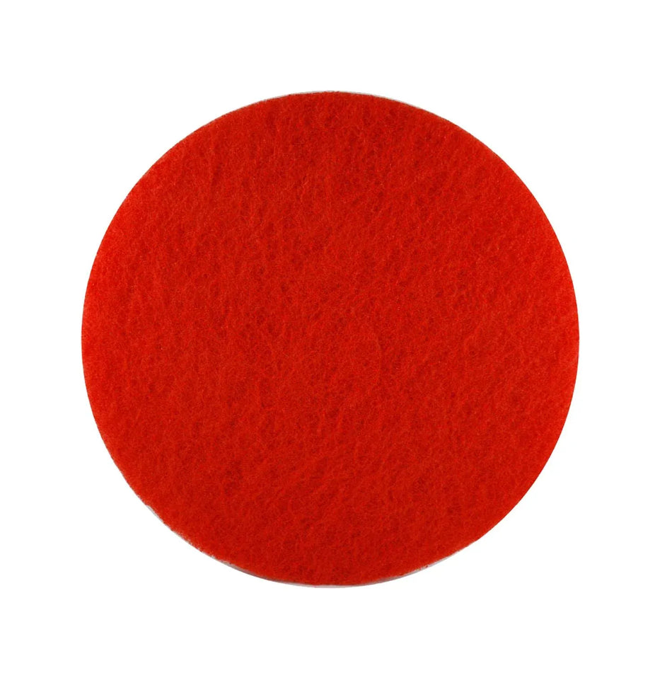 Diablo DCR170REDM01G 17-inch non-woven red buffer pad with open-web synthetic fibers for medium-grit floor scrubbing and cleaning.