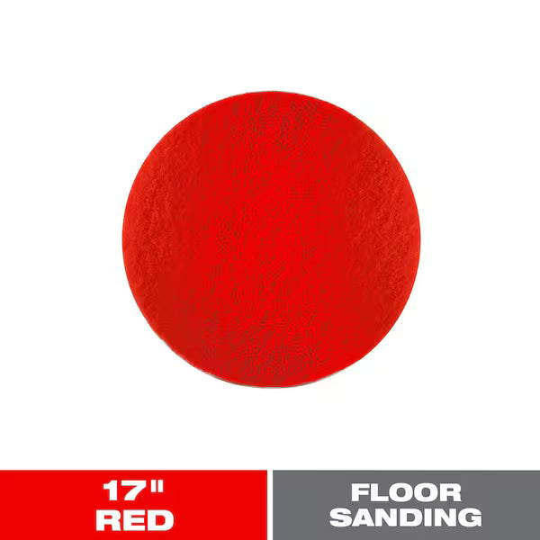 Diablo 17-inch red medium-grit floor buffer pad designed for floor sanding and prep across commercial rotary polishers.