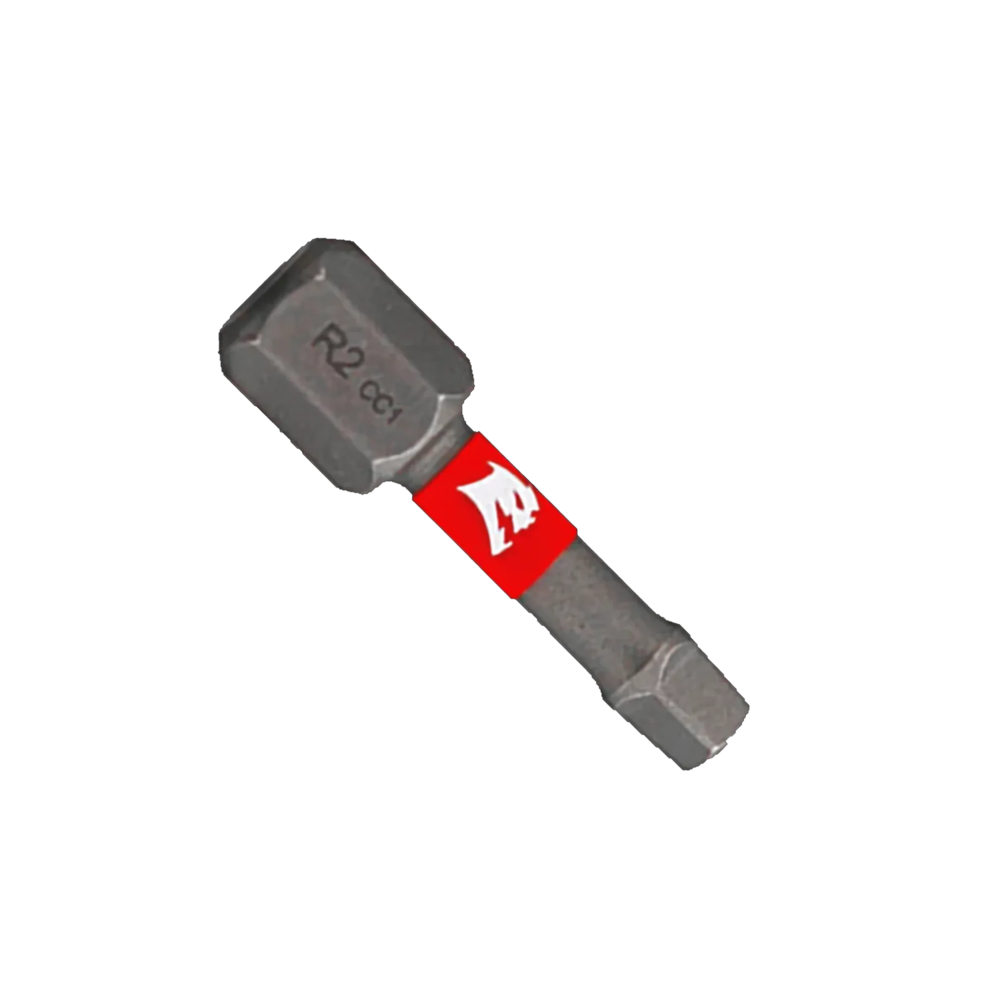 A single Diablo 1-inch size 2 square drive impact driver bit isolated on a white background. The torque-resistant steel screwdriver bit features a 1/4-inch hex shank engraved with R2 CC1, a central red band with the white Diablo logo, and a square drive tip designed for high-torque fastener installation.