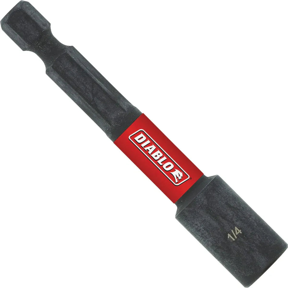 Diablo DNTSL14B 1/4-inch by 2-9/16-inch magnetic nut setter 50-piece bulk pack featuring impact-rated high-speed steel construction.