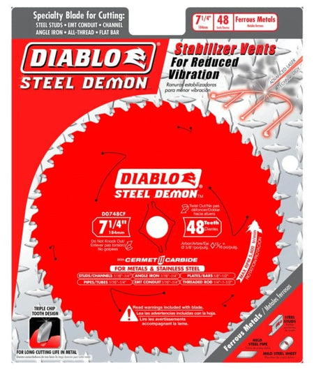 Diablo Steel Demon 7-1/4 Inch 48 Tooth Cermet II Saw Blade for fast, clean cuts in steel and stainless steel