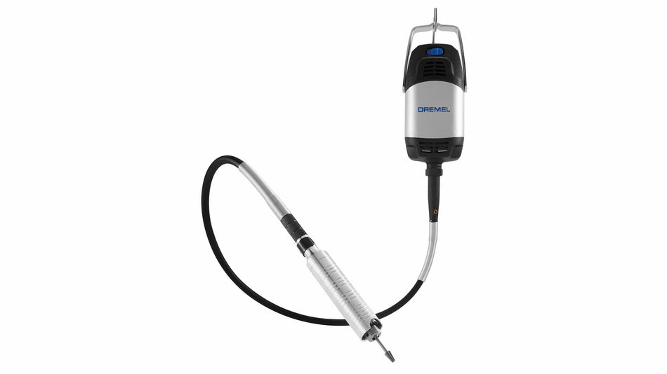 Dremel tool with flexible shaft on a white background