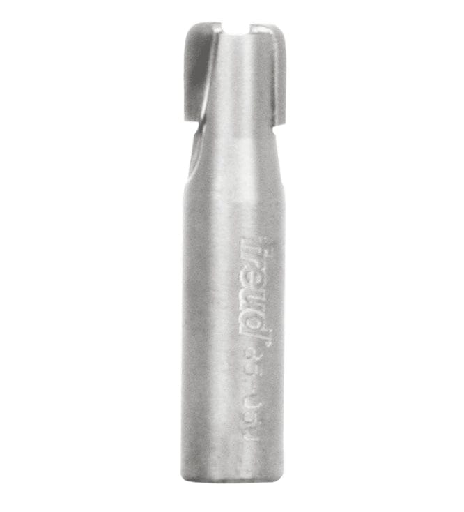 Close-up of the Freud 85-050 drainboard router bit, showing the carbide cutting head, the $1/2$ inch shank, and the engraved product number.