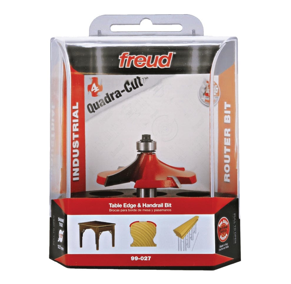 Freud 2-19_32-Inch Table Edge and Handrail Router Bit 1_2-Inch Shank 99-027 4-Cutter TiCo Carbide for Hardwood and Softwood Molding 3.jpg

The Freud 99-027 table edge and handrail router bit shown inside its industrial Quadra-Cut retail packaging.