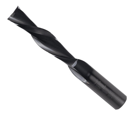 Freud 76-112 1/2-inch down spiral solid carbide router bit featuring a 1/2-inch shank and Black I.C.E. coating designed for clean top-surface finishes in CNC woodworking.
