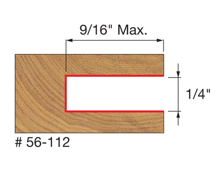 Freud 56-112 slotting cutter 1/4 inch wide by 9/16 inch max groove for T-moldings and joinery
