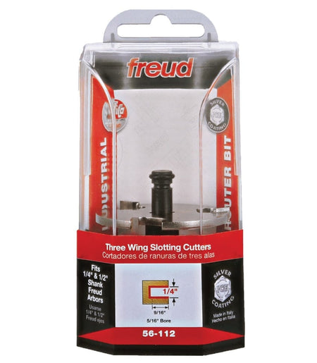 Freud 56-112 1/4 Inch Slot Three Wing TiCo Carbide Slotting Cutter 2 Inch Diameter for T-Moldings Grooves