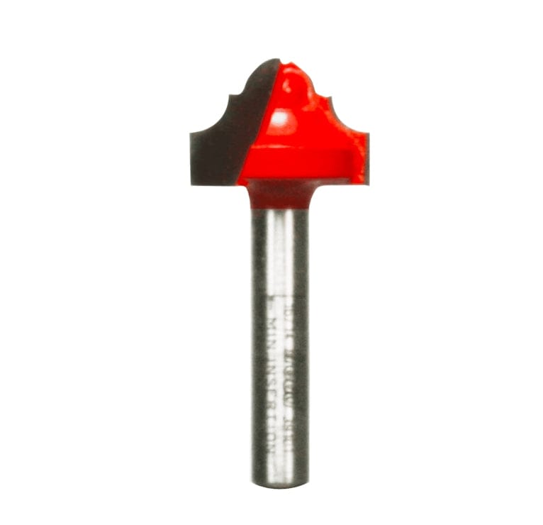 A studio product photograph of the Freud 39-101 Cove and Bead Groove router bit featuring a red Perma-SHIELD body and TiCo carbide cutters on a 1/4 inch silver shank.