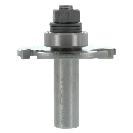 Freud 63-160 3/16-inch slotting cutter router bit assembly featuring a 1/2-inch shank, precision ball bearing guide, and a three-wing carbide-tipped cutter for industrial woodworking.