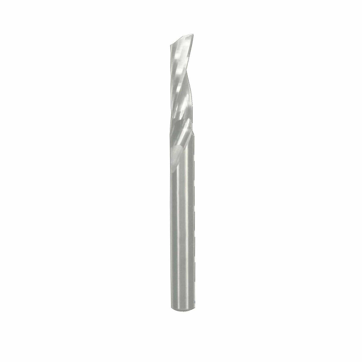 Metal drill bit on a white background
