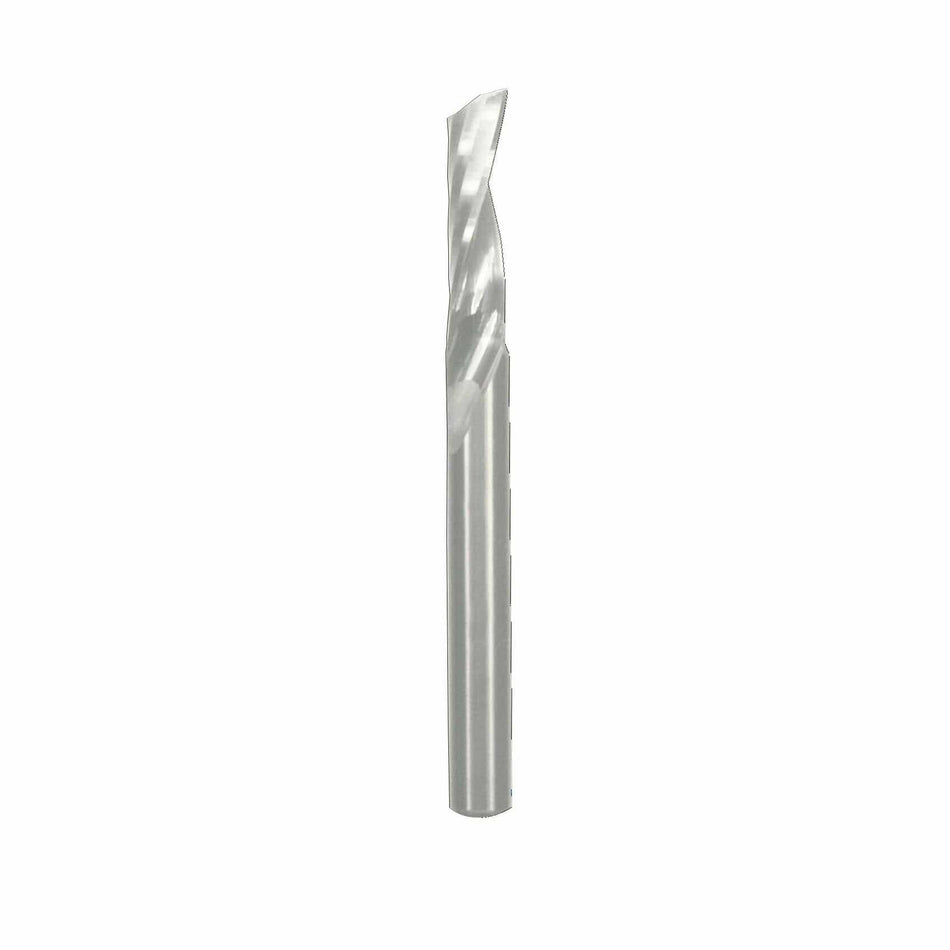 Metal drill bit on a white background