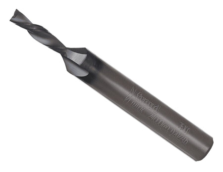 Freud 76-100 1/8-inch down spiral solid carbide router bit featuring a 1/4-inch shank and Black I.C.E. coating designed for clean top-surface finishes in CNC woodworking.