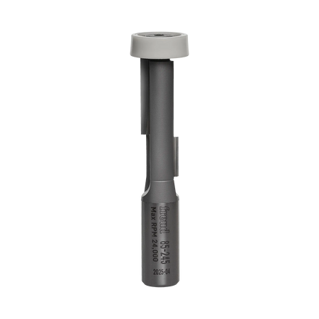 Studio shot of the Freud 85-245 router bit showing the grey steel body, carbide cutting edges, and white synthetic bearing at the top.