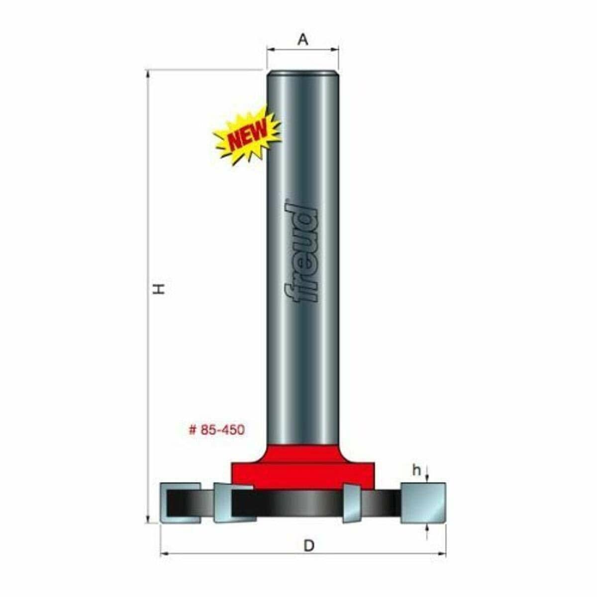 Freud 85-450 Solid Surface Repair Router Bit 2" Diameter Carbide Tool for Sink Bowl Removal with 1/2" Shank