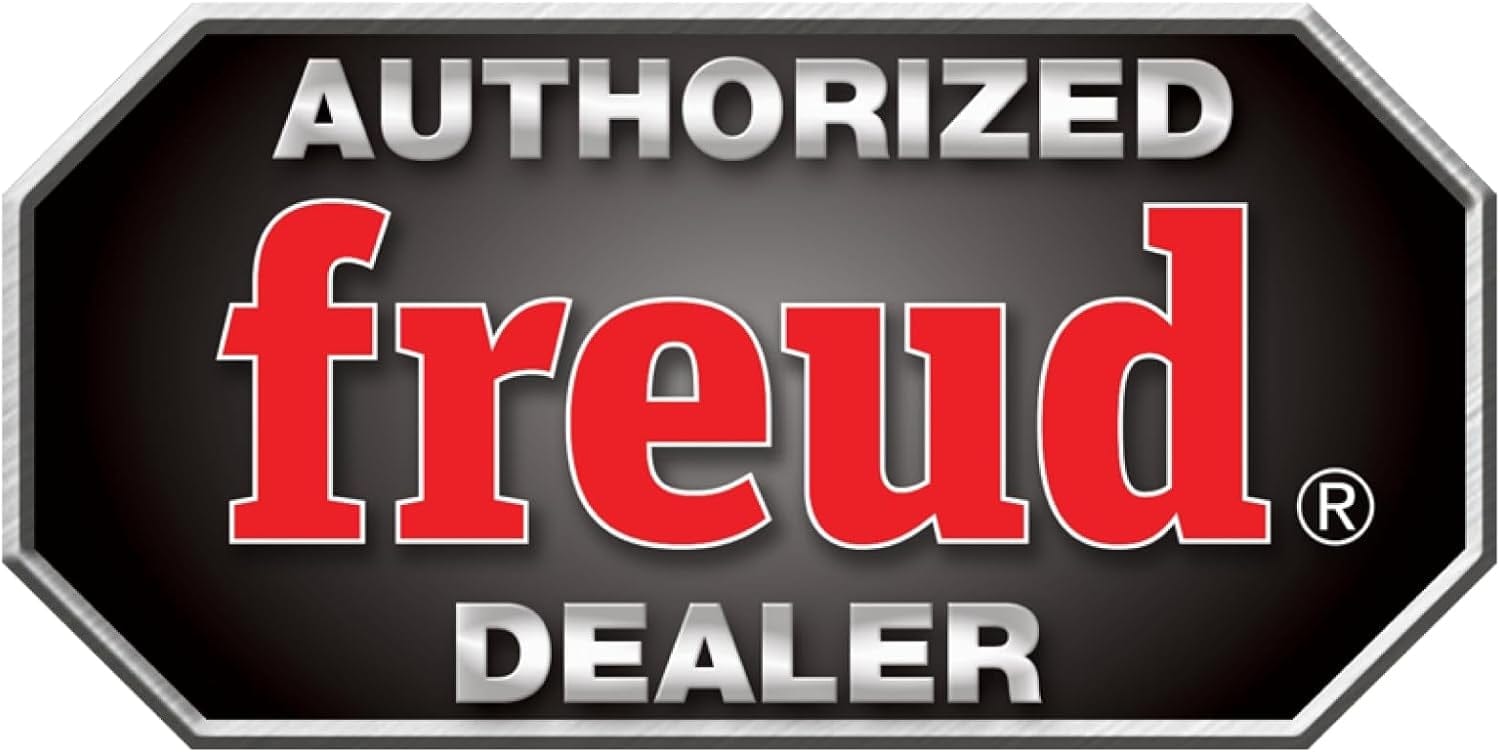 An official logo for an authorized Freud dealer, featuring the brand name in red text set against a black and silver industrial badge design.