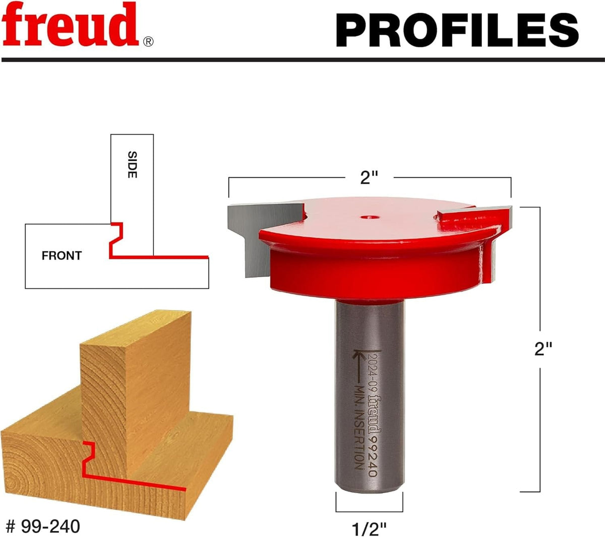 Drawer Bit Freud 99-240 Drawer Lock Router Bit 2 Inch Diameter 1/2 Shank Carbide ...