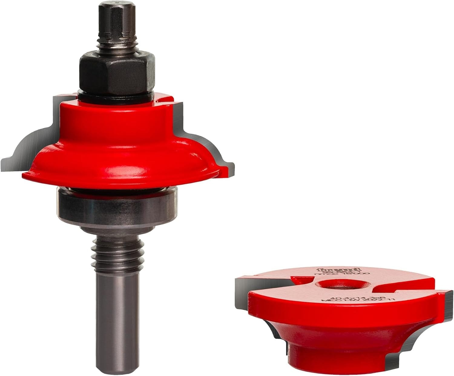 Freud 99-863 1-11/16-inch premier adjustable rail and stile router bit with a 1/2-inch shank and red Perma-SHIELD coating for custom wood cabinet doors.