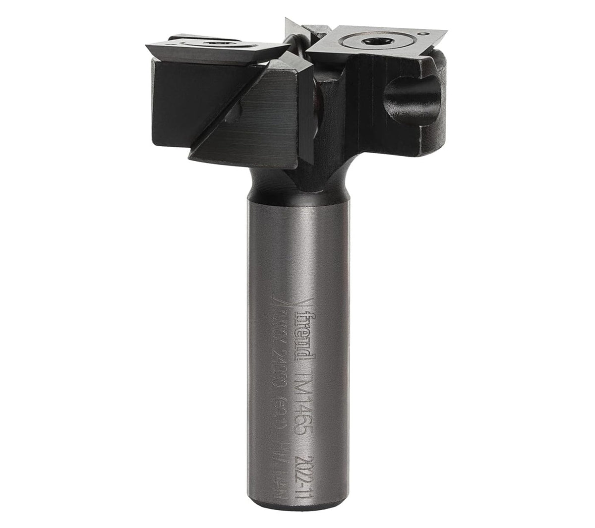 Freud TM1465 1-1/2 inch MDF spoilboard surfacing and rabbeting router bit with 1/2 inch shank and replaceable carbide insert cutters for CNC machines.