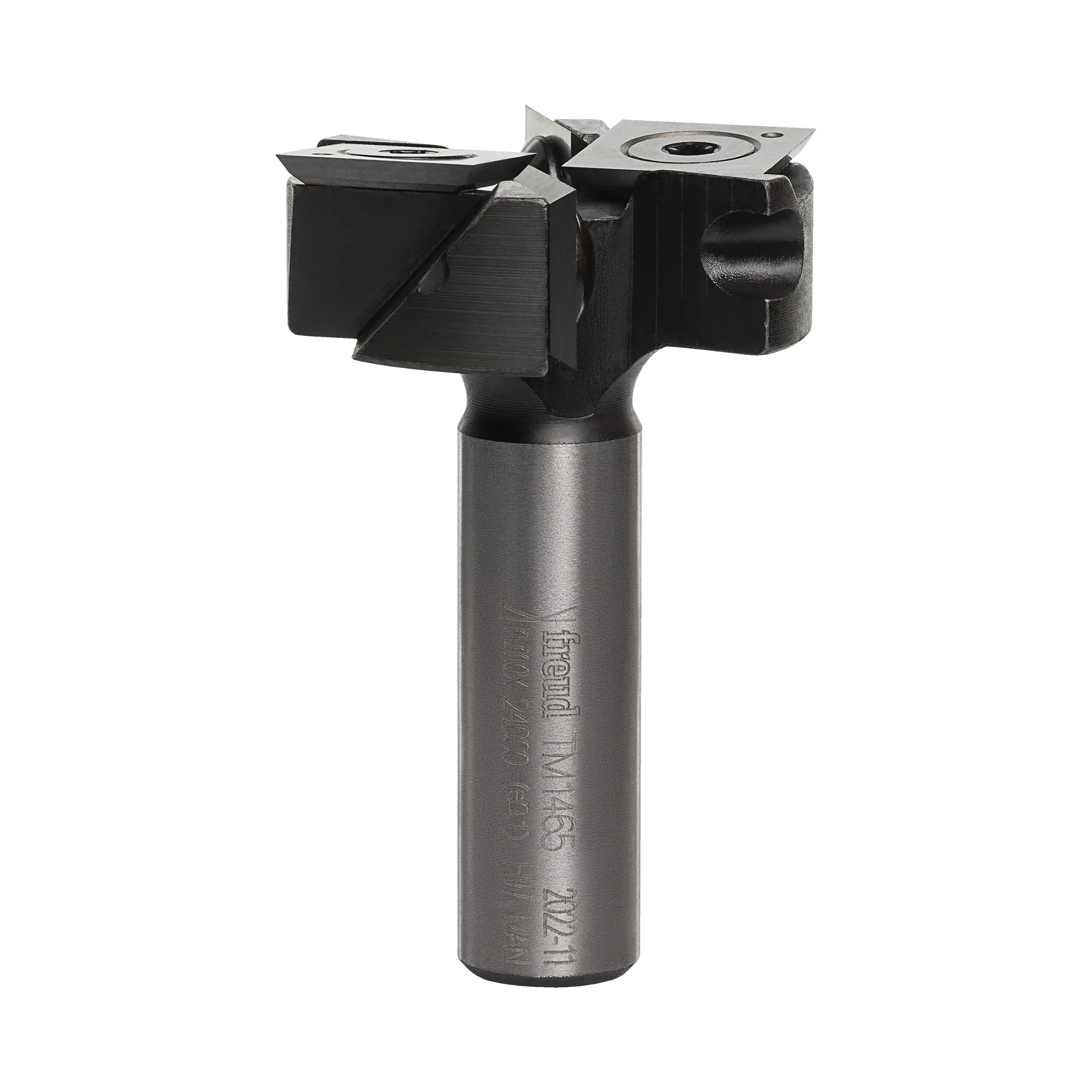Freud TM1465 1-1/2 inch MDF spoilboard surfacing and rabbeting router bit with 1/2 inch shank and replaceable carbide insert cutters for CNC machines.