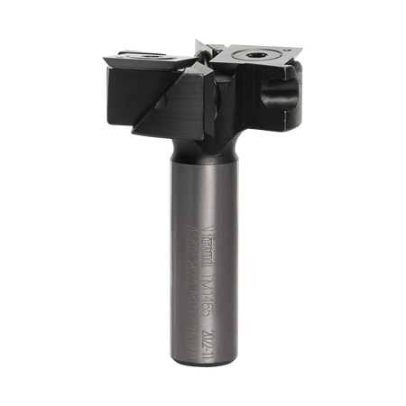 Freud TM1465 1-1/2 inch MDF spoilboard surfacing and rabbeting router bit with 1/2 inch shank and replaceable carbide insert cutters for CNC machines.
