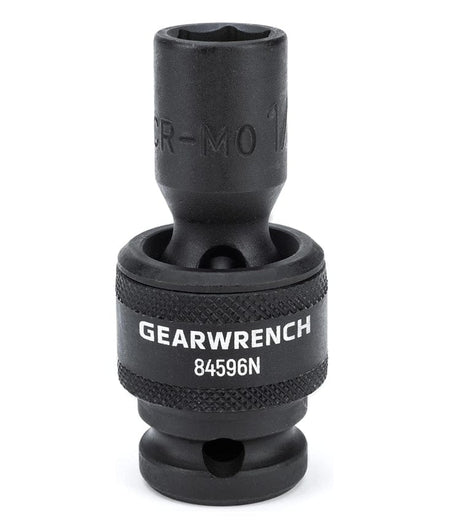 A close-up profile of the GEARWRENCH 1-inch 6-point universal impact socket, model 84596N.