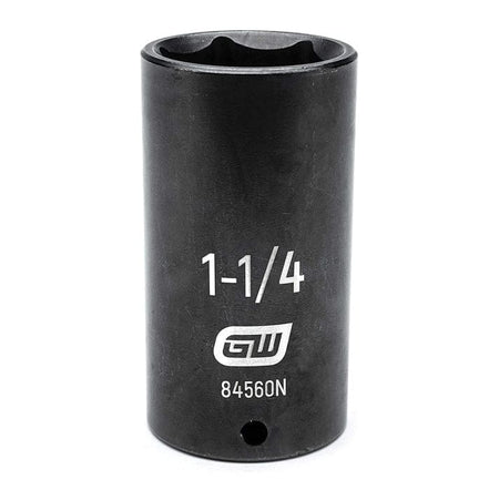 A close-up profile of the GEARWRENCH 1-1/4-inch 6-point deep impact socket, model 84560N.