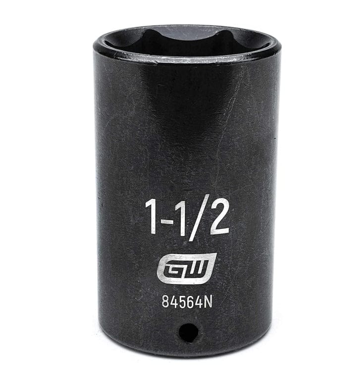 A close-up profile of the GEARWRENCH 1-1/2-inch 6-point deep impact socket, model 84564N.