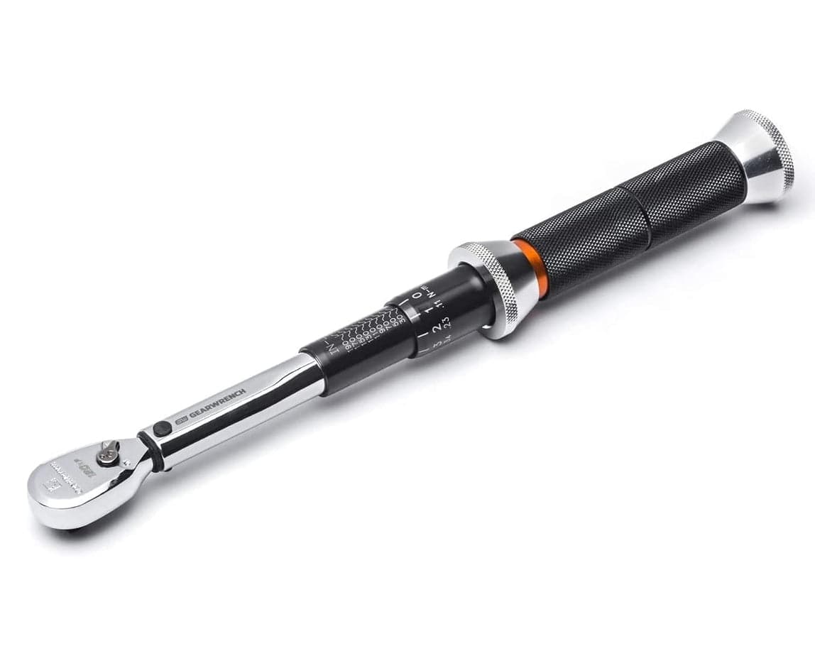 GEARWRENCH 1/4" Drive 120XP Micrometer Torque Wrench 85171 with Knurled Handle and Chrome Finish