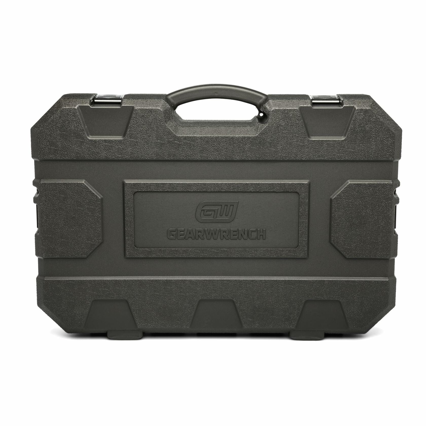 The exterior of the closed dark grey blow mold carrying case, showing the GEARWRENCH logo embossed on the front.