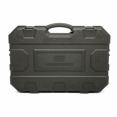 The exterior of the closed dark grey blow mold carrying case, showing the GEARWRENCH logo embossed on the front.