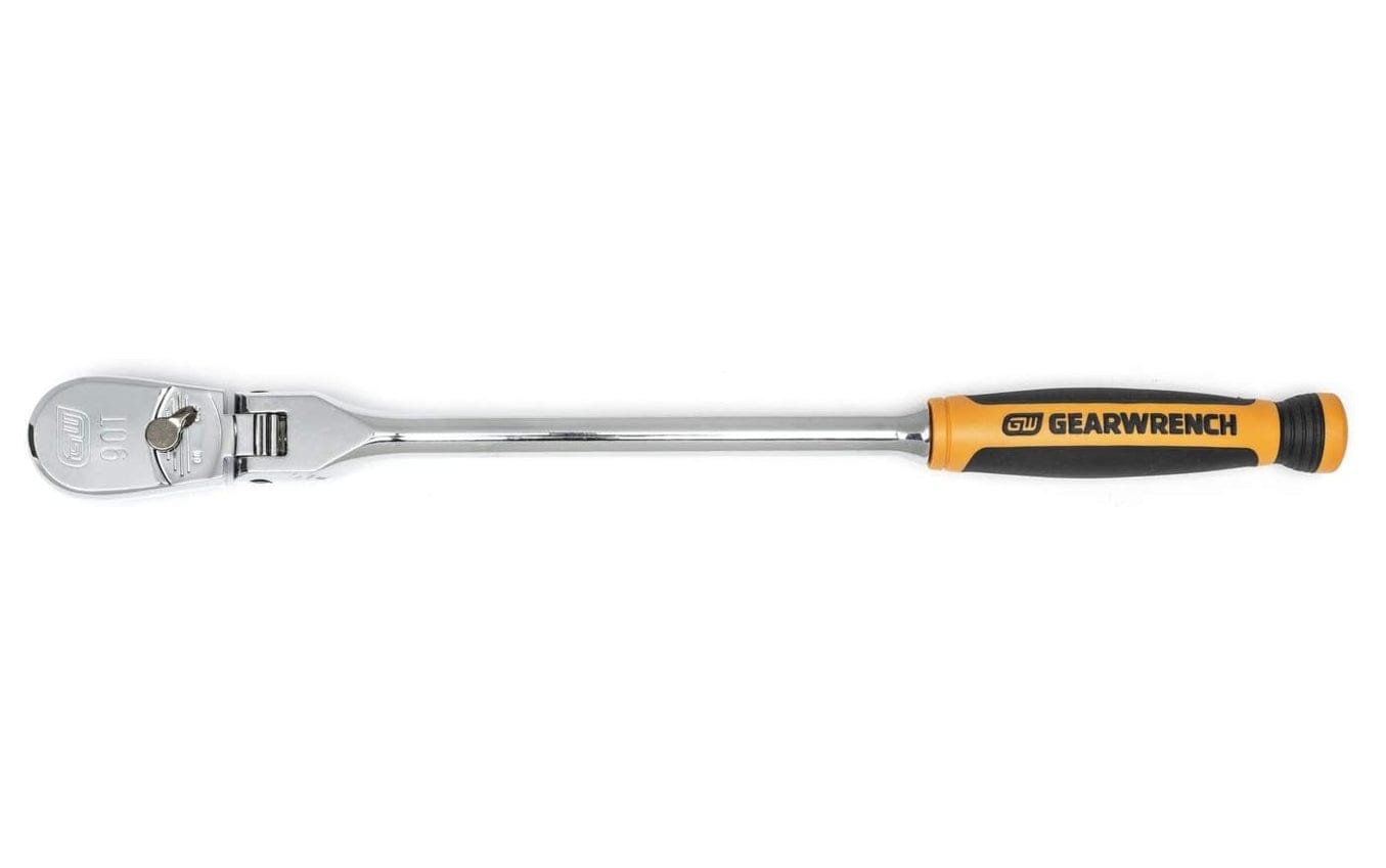A studio shot of the 3/8-inch drive long-handle 90-tooth flex-head ratchet from the 81203T set.