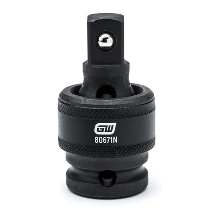 A close-up profile of the GEARWRENCH 1/2-inch drive impact universal joint, model 80671N, isolated on a white background.