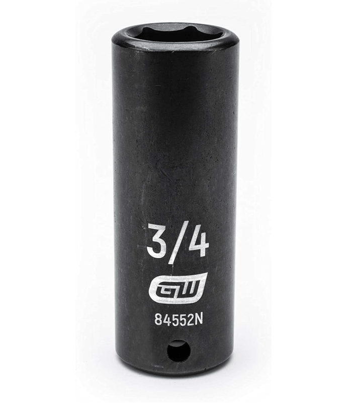 A close-up profile of the GEARWRENCH 3/4-inch 6-point deep impact socket, model 84552N.
