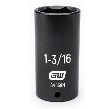 A close-up profile of the GEARWRENCH 1-3/16-inch 6-point deep impact socket, model 84559N.
