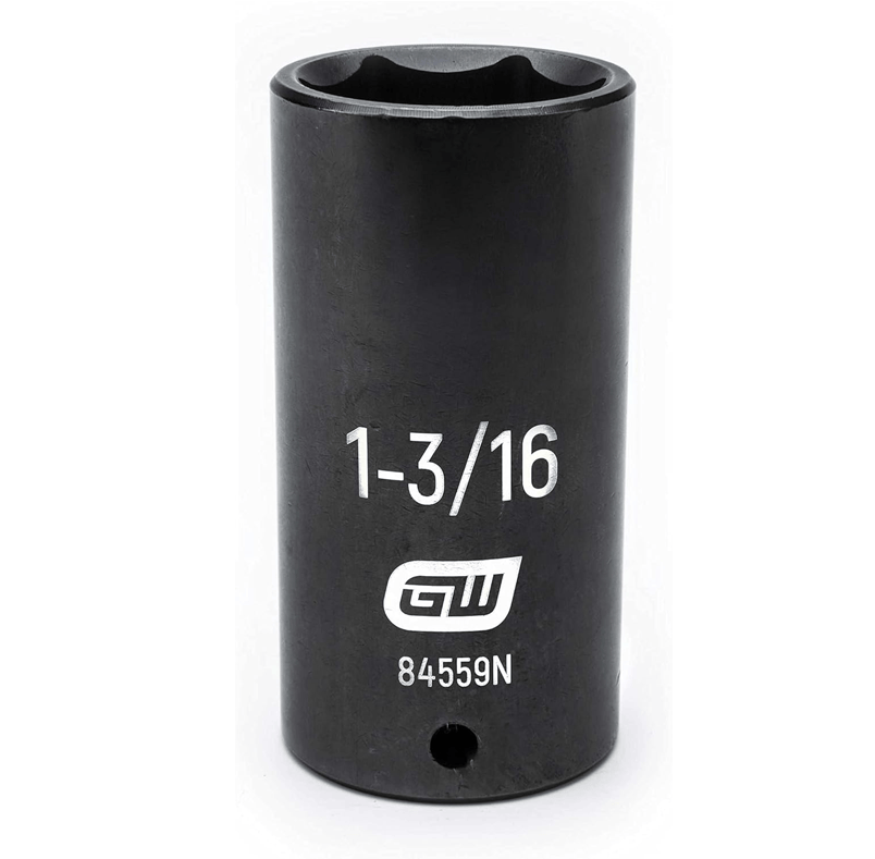 A close-up profile of the GEARWRENCH 1-3/16-inch 6-point deep impact socket, model 84559N.