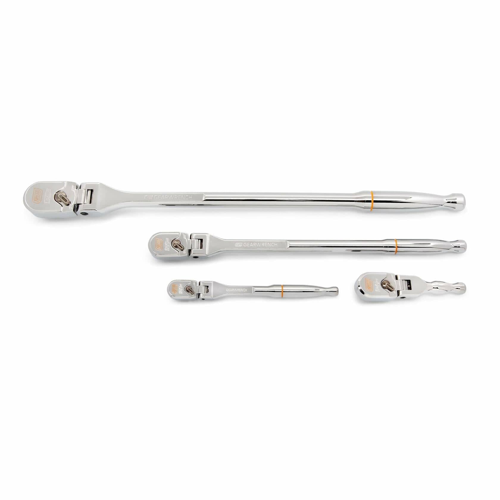 GEARWRENCH 4-Piece 120XP Flex Head Ratchet Set 1/4", 3/8", 1/2" Drive Chrome Finish with EVA Tray